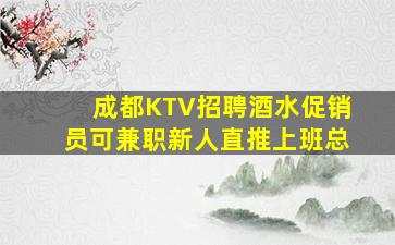 成都KTV招聘酒水促销员可兼职新人直推上班总
